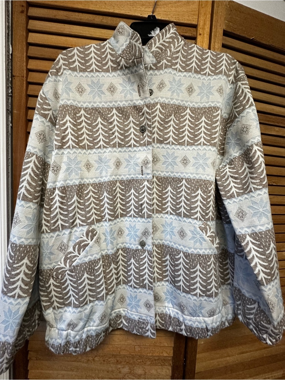 TanJay Brown & Cream Patterned Puffer Jacket